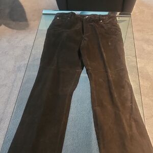 Newport News Black Suede Leather Pants